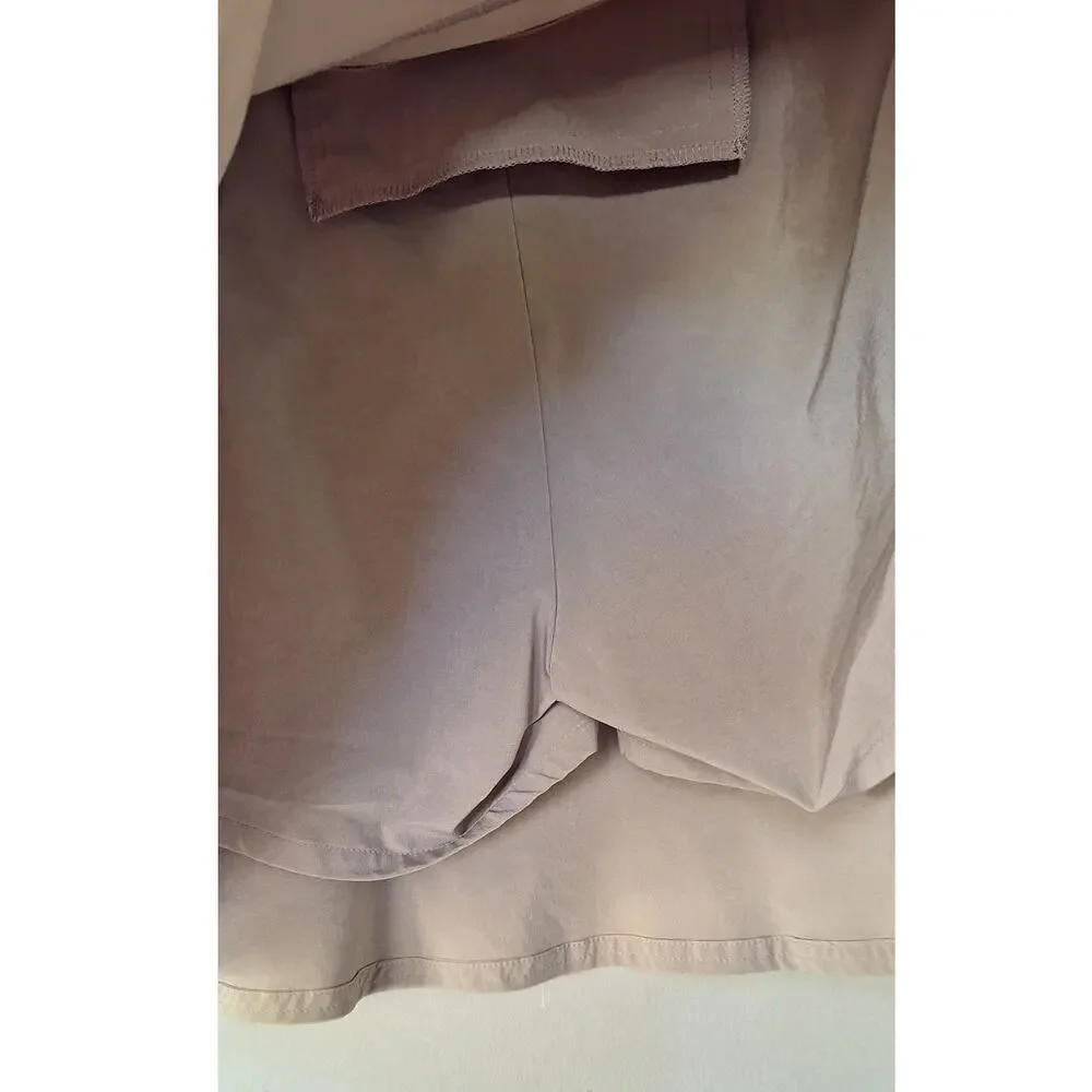 ATHLETA Tan Skort Tennis Mini Skirt Pickle Ball Pocket Athleisure Stretch Sz 6